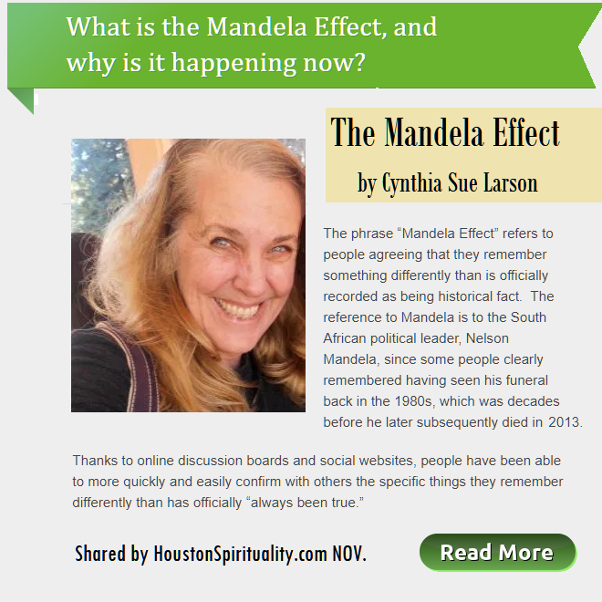 What is the Mandela Effect by Cynthia Sue Larson