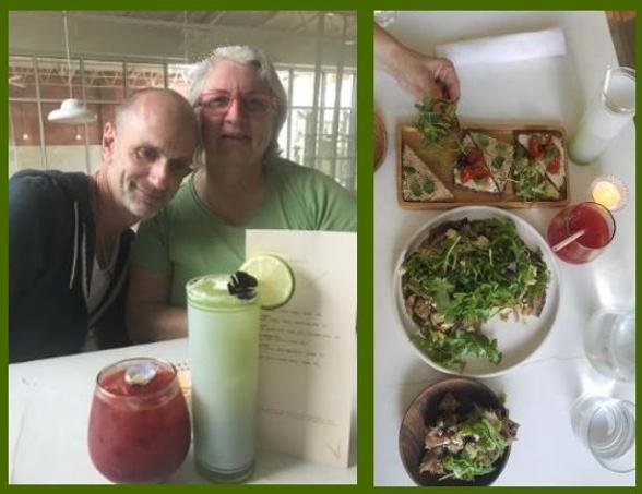 Matt, Sandy, drinks and appetizers. Vibrant