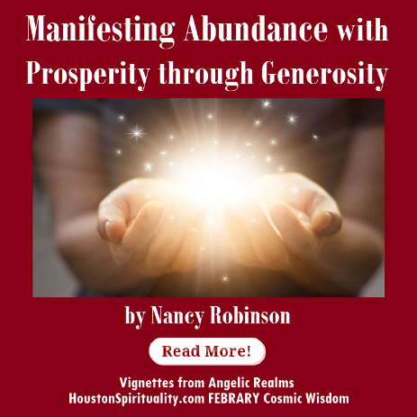 Manifesting Abundance with Prosperity through Generosity by Nancy Robinson. Cosmic Wisdom