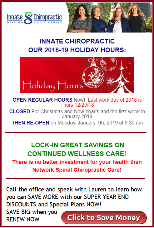  Innate chiropractic December Specials