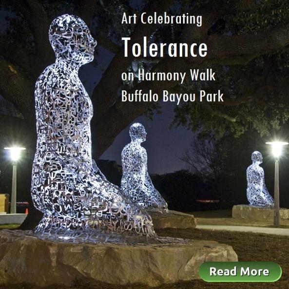 Art Celebrating Tolerance on Harmony Walk Buffalo bayou, read more