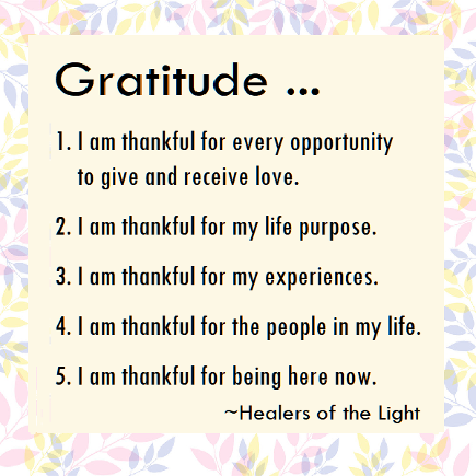Gratitude. I am Thankful for ...
