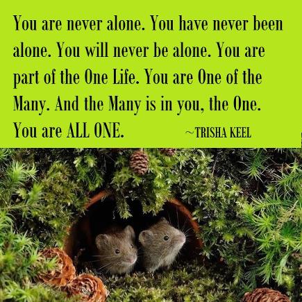 You are never alone. Be Love by Trisha Keel