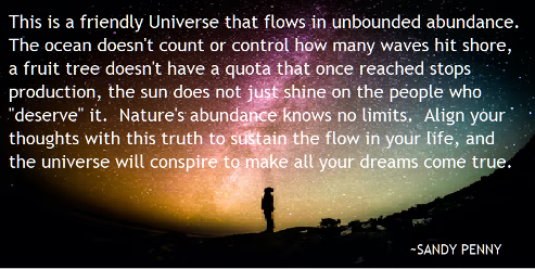 inspirational meme: friendly abundant universe